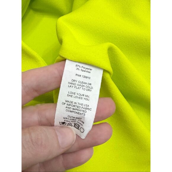 Show Me Your MUMU Neon Citrine Yellow Sleeveless Eden Midi Dress Large NWT - Picture 5 of 5